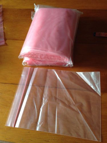 200 pink poly reclosable zip seal anti static bags 8x10 electronics for sale
