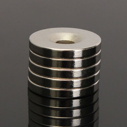 5pcs N50 Strong Ring Fridge Magnets Rare Earth Neodymium 20 x 3mm Hole 5mm