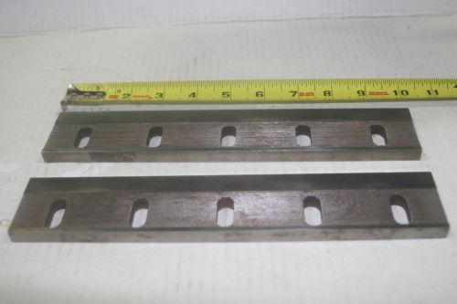 2-knife blades 10&#034; X  2.24 X.375 thich- 45 degree 2&#034; cc Clamp slots NEW-matched