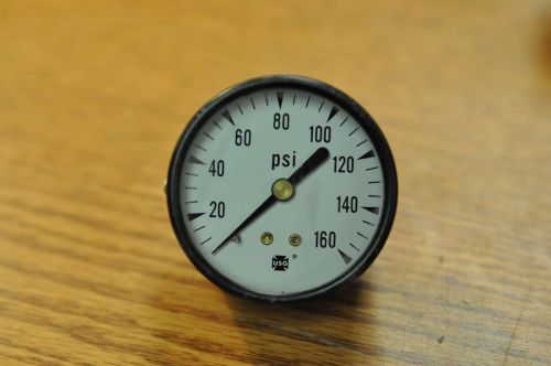 AIR PRESSURE GAUGE 2&#034; Dial Center Back Mount 0-160 PSI 1/4&#034; NPT FAST SHIP!