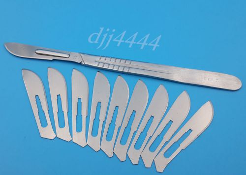 10Pcs 22# Carbon Steel Surgical Scalpel Blades PCB Circuit Board +1Pcs 4 #Handle