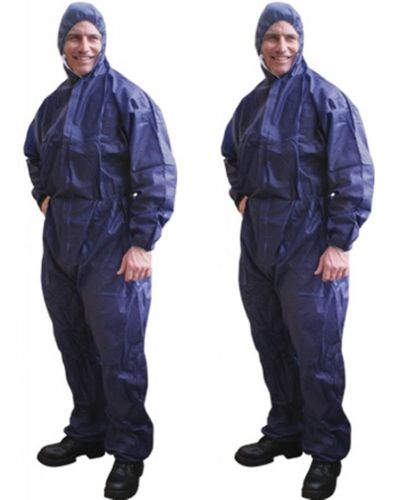 2 x pairs beaver disposable overalls blue zip hood 949280 size l large for sale