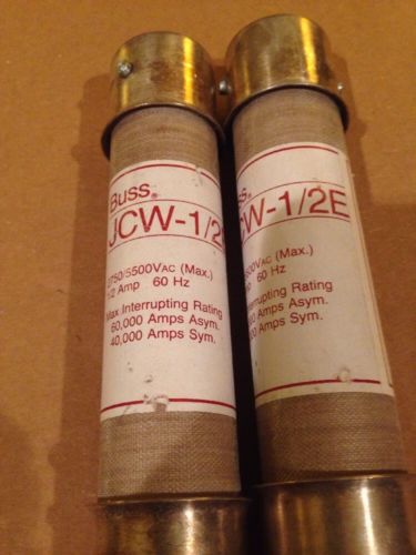 2 - BUSS JCW 1/2E 5500 VOLT 1/2 AMP 60 Hz  JCW1/2E