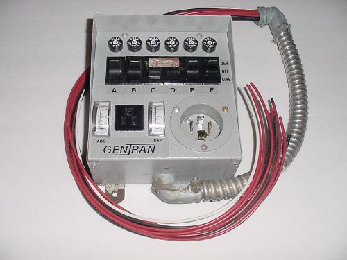 Gentran generator transfer switch 20-amp 6 circuit 125/250 volt grounding plug for sale