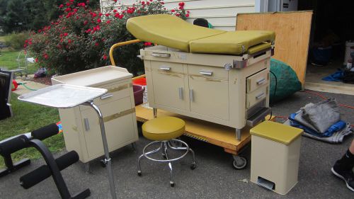 doctors exam table tattoo table sterile tray trash can storage cabinet lot
