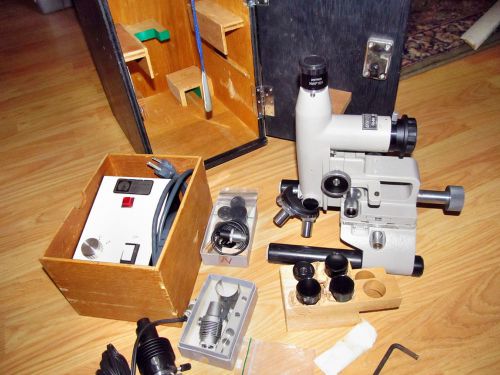 Unitron rmm 1985 metallurgical microscope 4 objectives woodn case++ for sale
