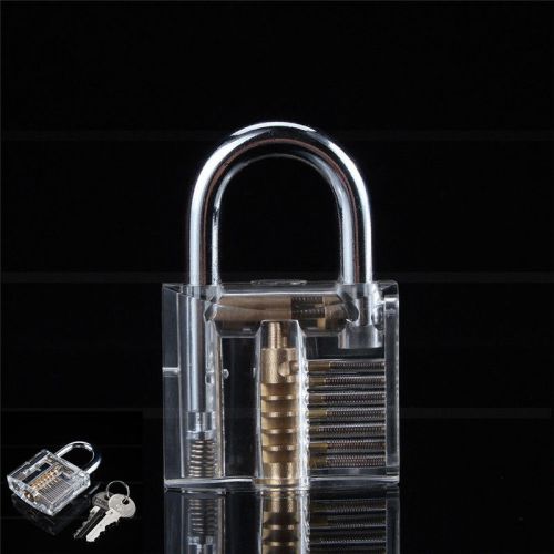 Transparent Cutaway Padlock Lock Practice Learning Training Skill for Locksmith