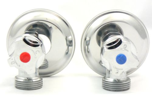 New washing machine laundry chrome tap set 1/4 turn stops 65mm long for sale