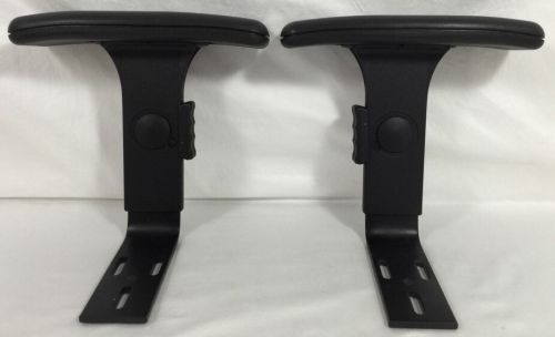 2 Black Office Chair 3&#034; Adjustable Height Arm Rests Adjustable Industrial Parts