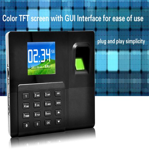 2.8TFT Backup Battery Fingerprint Recording &amp;RFID Time Attendance With TCP/IP