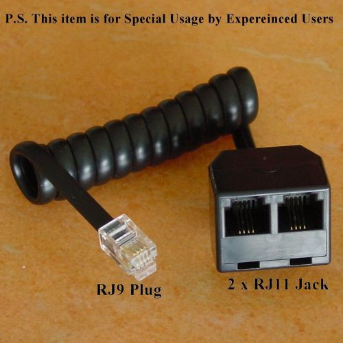 - Telephone Plug Adapter Handset RJ9 4P4C Male to 2 x RJ11 6P4C Splitter 2pcs e