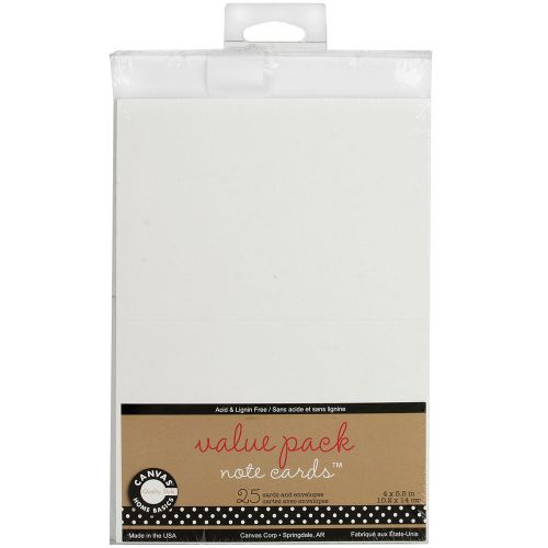 Value Pack Cards &amp; Envelopes 4 Inch X 5.5 Inch 25/Pkg-White 843094017970