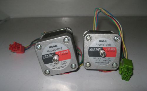 Lot of 2 vexta pk245-01b dc stepping motors 1.8 degree step 4 volt 1.2 amp (j4) for sale