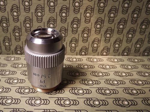 Leitz PL 2.5X  Microscope Objective 170/- Lens 2.5/0.08