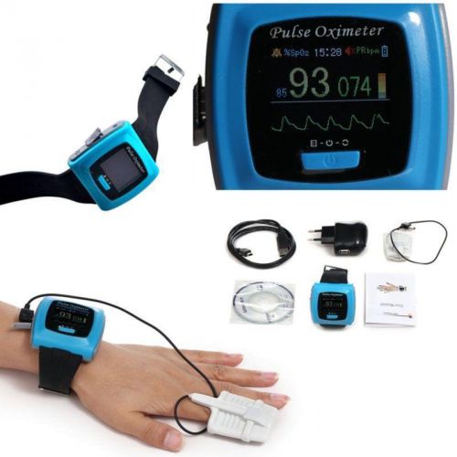 CAA OLED Wrist Finger Clip Probe Pulse Oximeter-SpO2 Saturation Monitor CD Kit