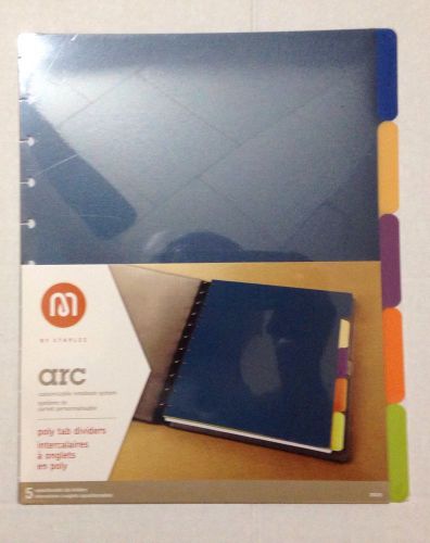 arc M by Staples Repositionable Poly Tab Dividers 5 For Customizable Notebook