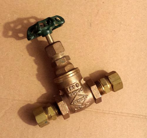 Jenkins 1/2&#034; female npt bronze gate valve - 125s, 200 wog with copper fittings. for sale