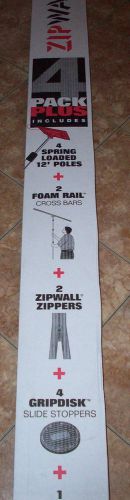New in box 4 pl zipwall poles kit 12&#039; bag, zippers, &amp; foam rails etc. great deal for sale