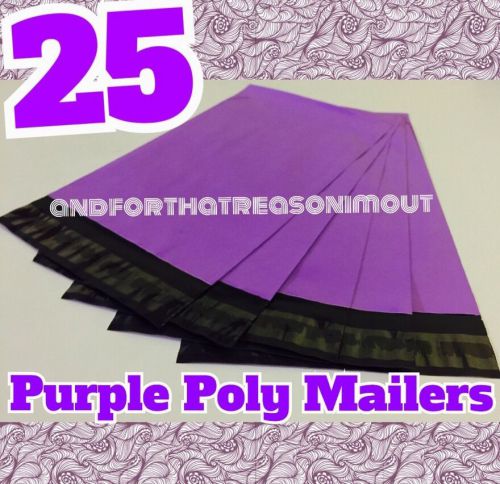 25 PURPLE Plastic Shipping Envelope Bags POLY MAILERS Free Shipping