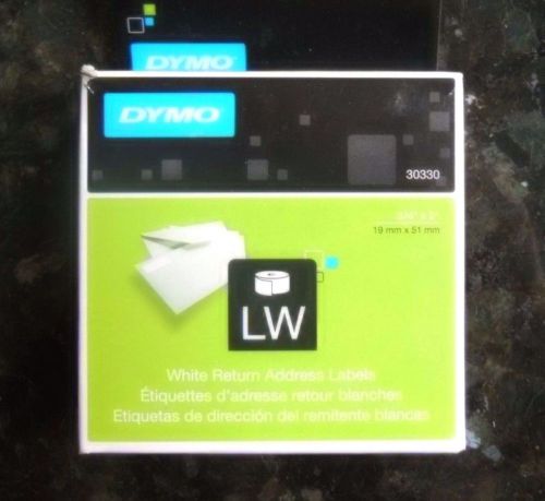 DYMO 30330 WHITE RETURN ADDRESS LABELS 3/4&#034; X 2&#034; - 500 PER ROLL - 4 ROLLS