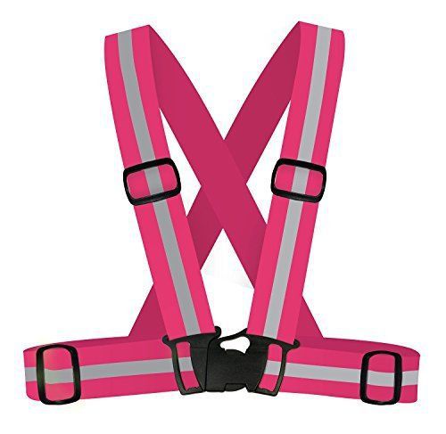 High visibility running cycling outdoor reflective safety vest belt 5cm pink for sale