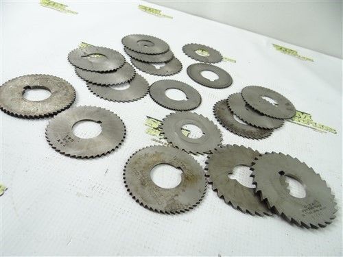 Lot of 19 hss slitting slotting saws 2-3/8&#034; to 3&#034; w/ 1&#034; bore union &amp; circular for sale