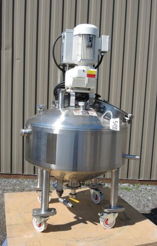 30 gallon jacketed tank, 316 stainless steel, variable speed, scrape agitation for sale