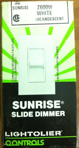 Lightolier Control Sunrise Slide Decorator Dimmer White Z600W Single Pole Slider