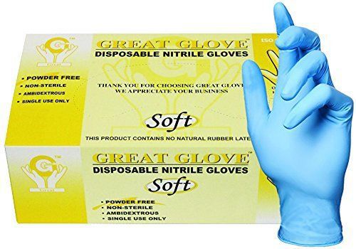 GREAT GLOVE SNM50010-M-BX Food Safe Glove, Soft, Nitrile Synthetic Rubber, 4 mil