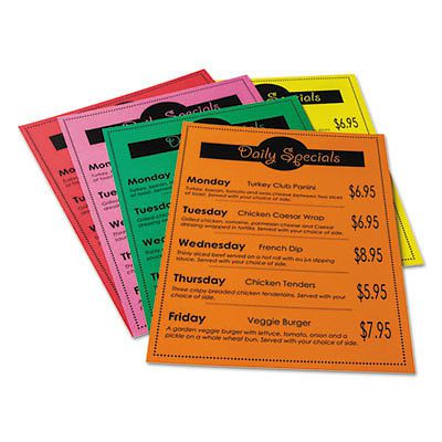 Array Card Stock, 65 lb., Letter, Assorted Bright Colors, 50 Sheets/Pack, 1 Each