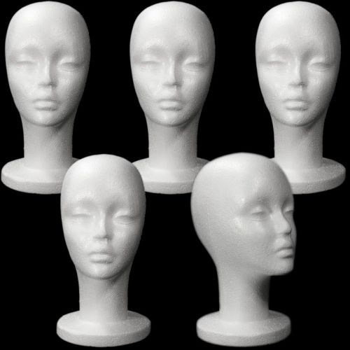 Less than perfect mn-433ltp 5 pcs female styrofoam mannequin head w/ long neck for sale