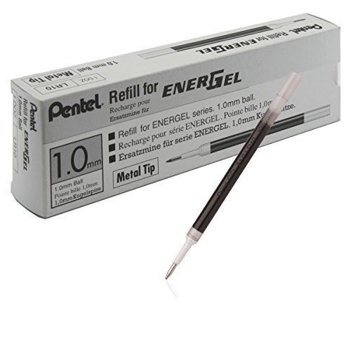 Pentel Refill Ink for BL60 EnerGel Liquid Gel Pen, 1.0mm, Metal Tip, Black Ink,