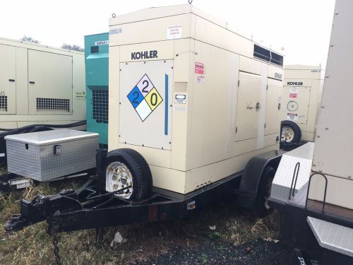 –55 kw kohler generator set, tandem axle trailer, sound attenuated, trailer m... for sale