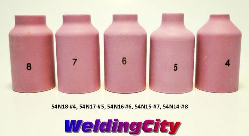 WeldingCity 5 Cermaic Gas Lens Cup 54N14-54N18 #4-#8 TIG Welding Torch 17/18/26