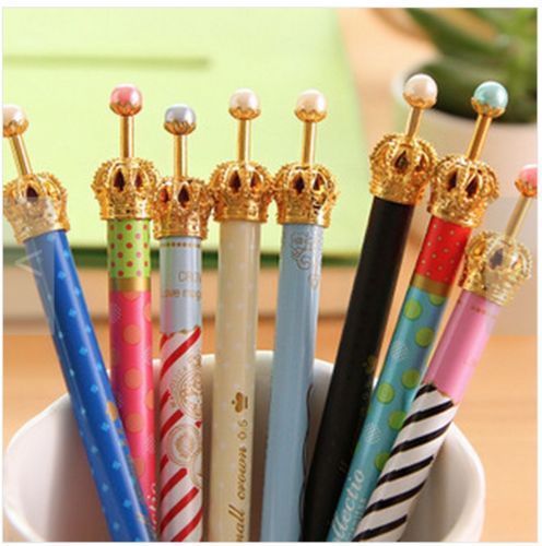 Lot 10Pcs Assorted Cute Korean Gold Crown Pearl 0.5mm Mechanical Pencils Elegant