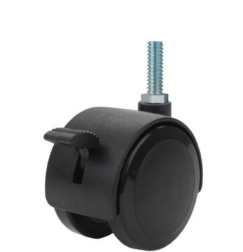 Twin Wheel Caster Solutions TWHN-50U-M23-BK-B 2&#034; Diameter Nylon Wheel Hooded