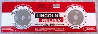 Lincoln Electric Arc Welder Red Face Aluminum Control Plate,Part # M-8803