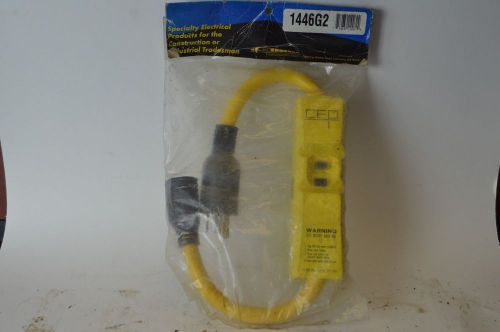 Cep 1446g2 2&#039; gfci protection adapter twist lock 20a 125v new t/l-m ug-f breaker for sale