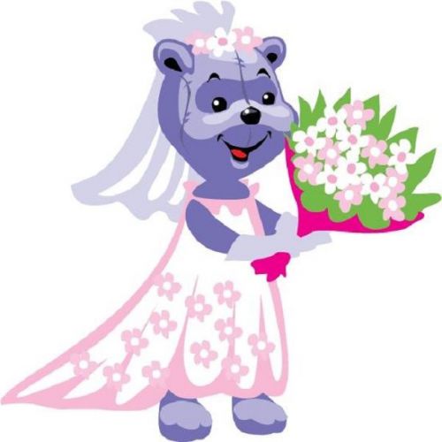 30 Custom Cute Teddy Bear Bride Personalized Address Labels