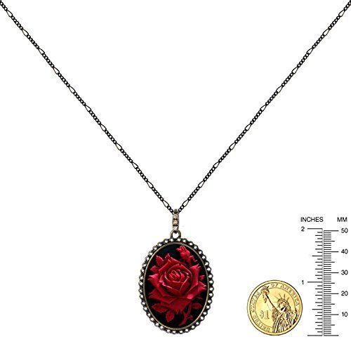 Red Rose Necklace Best Friend Flower Charm Pendant Fashion Jewelry 18&#034; 24&#034; Chain