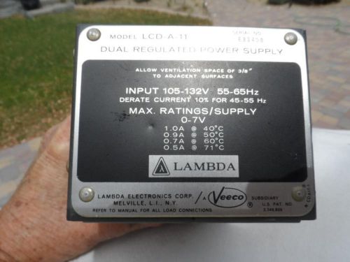 Lot  of  2    LAMBDA DUAL  REGULATED  POWER  SUPPLY   Mod  LCD-A-11  105-132V