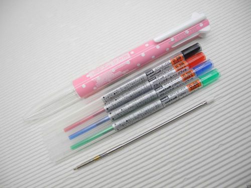 Dot PINK UNI-BALL style-fit 0.28mm roller ball pen free 4 refill &amp; pencil(Japan)