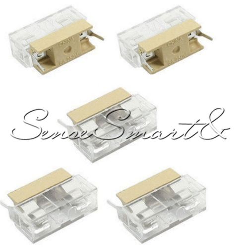 2pcs panel mount pcb fuse holder case with cover for 250v 6a 5x20mm fuse for sale
