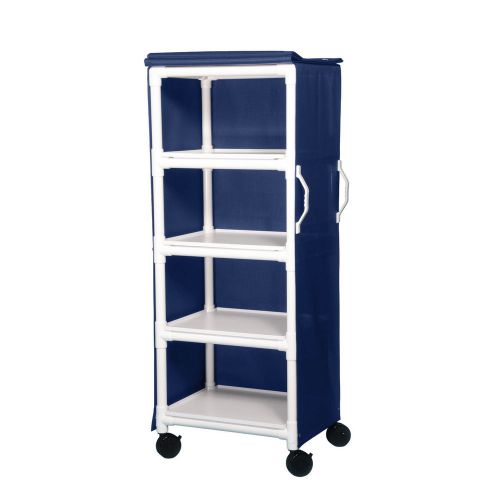 4 shelf cart with cover - 26&#034; x 20&#034; shelves mesh navy          1 ea for sale