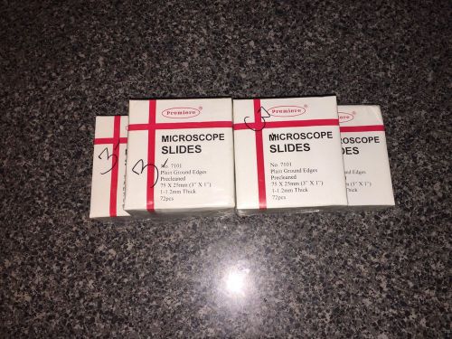Lot Of 5 Unopened Packs Of Premiere Microscope Slides 75x25mm