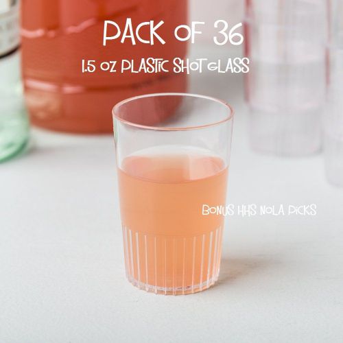 Pack of 36 Clear 1.5 oz Hard Plastic Shot / Shooter Glass w/Bonus Picks