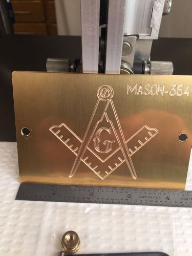 FREEMASONRY BRASS MASTER ENGRAVING PLATE FOR NEW HERMES FONT TRAY