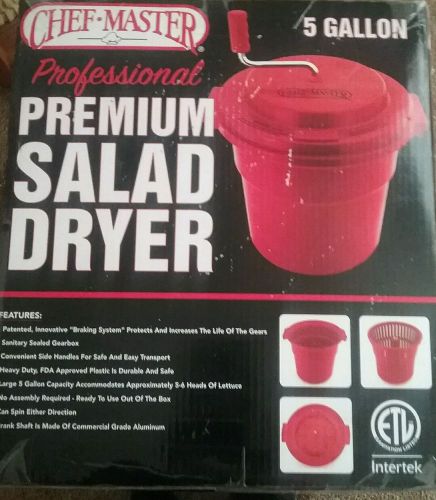 CHEF-MASTER COMMERCIAL MANUAL 5 GAL SALAD/VEGETABLE SPINNER DRYER WITH BRAKE