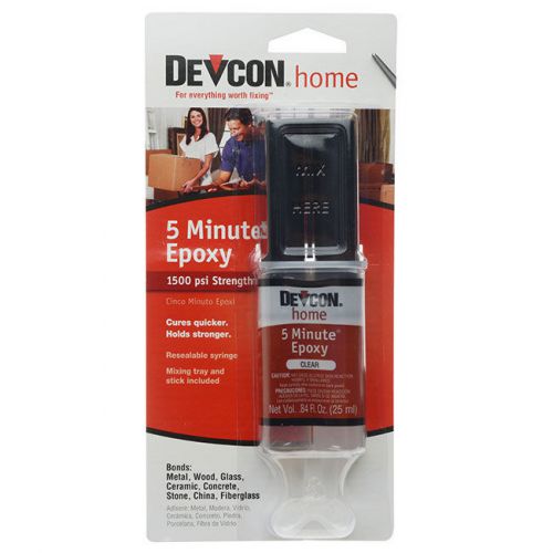 Devcon 2-part epoxy, resealable syringe with mixing tray and stick, 0.84 ounces for sale