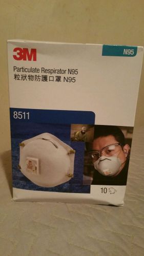 3M 8511 Particulate N95 Respirator Mask, package of 10